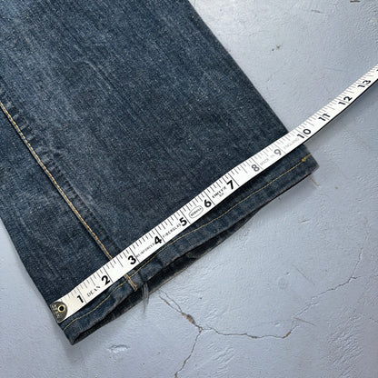 Lee VTG 70s Riders Denim Boot Cut Flare Jeans USA 33x35 Dark Wash Cowboy 1970s