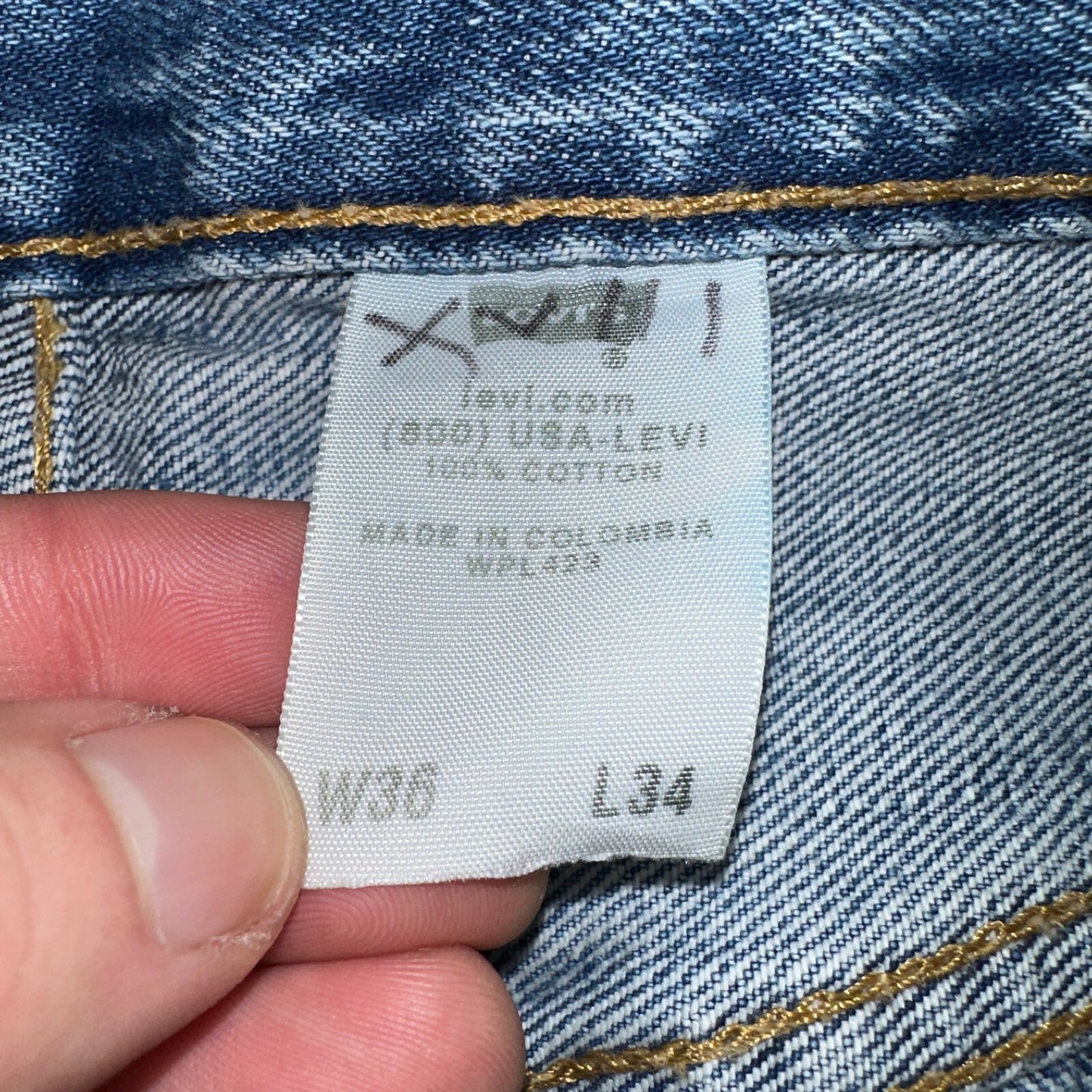 Levis 501 Vintage 90s XX Straight Leg Jeans Y2K Med Wash 36x34 Act 34x33