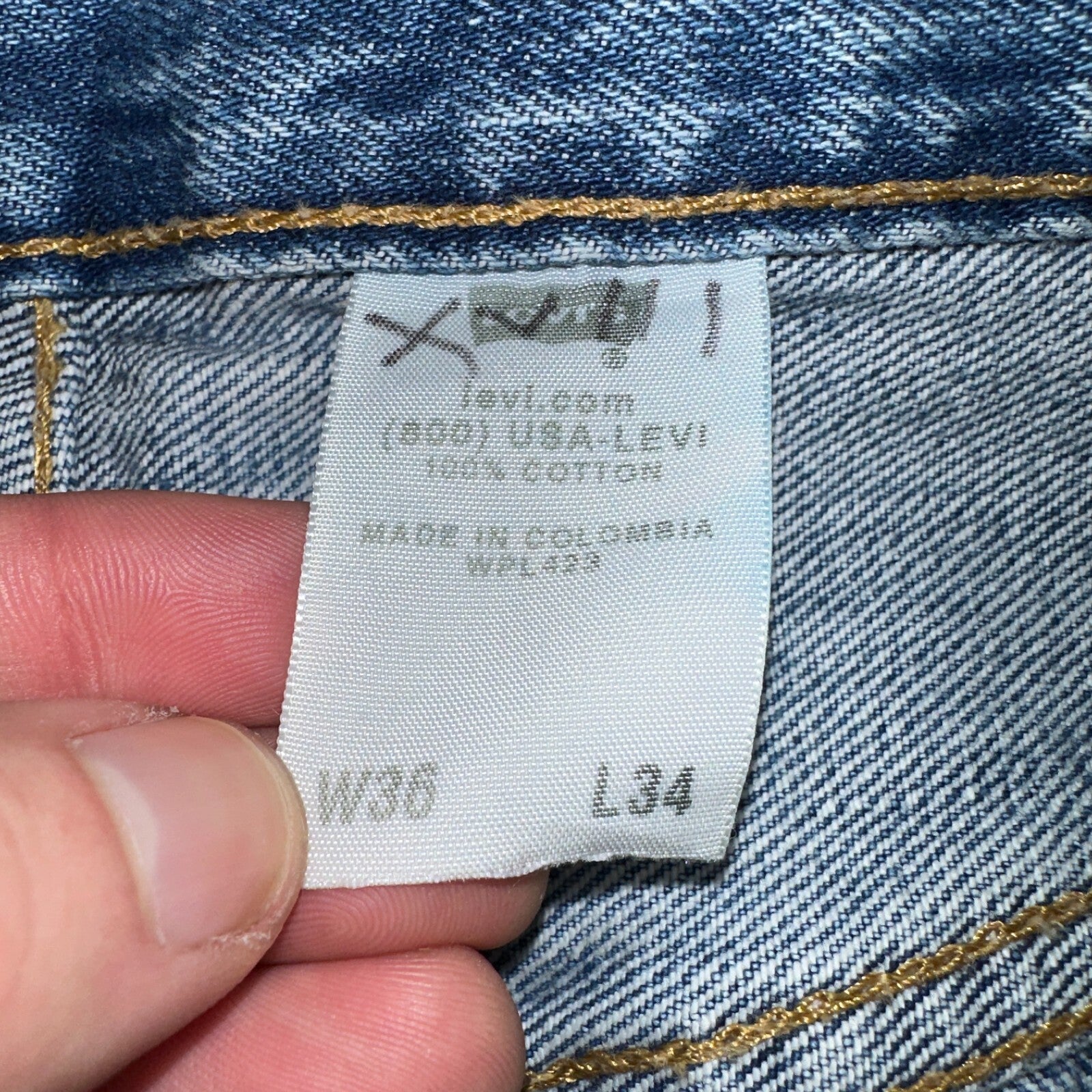 Levis 501 Vintage 90s XX Straight Leg Jeans Y2K Med Wash 36x34 Act 34x33