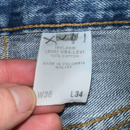 Levis 501 Vintage 90s XX Straight Leg Jeans Y2K Med Wash 36x34 Act 34x33