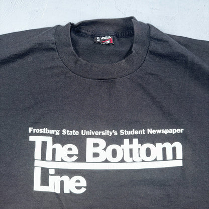 Bottom Line VTG T Shirt Funny Joke Quote Humor IT Every 90s Rap Frostburg Uni