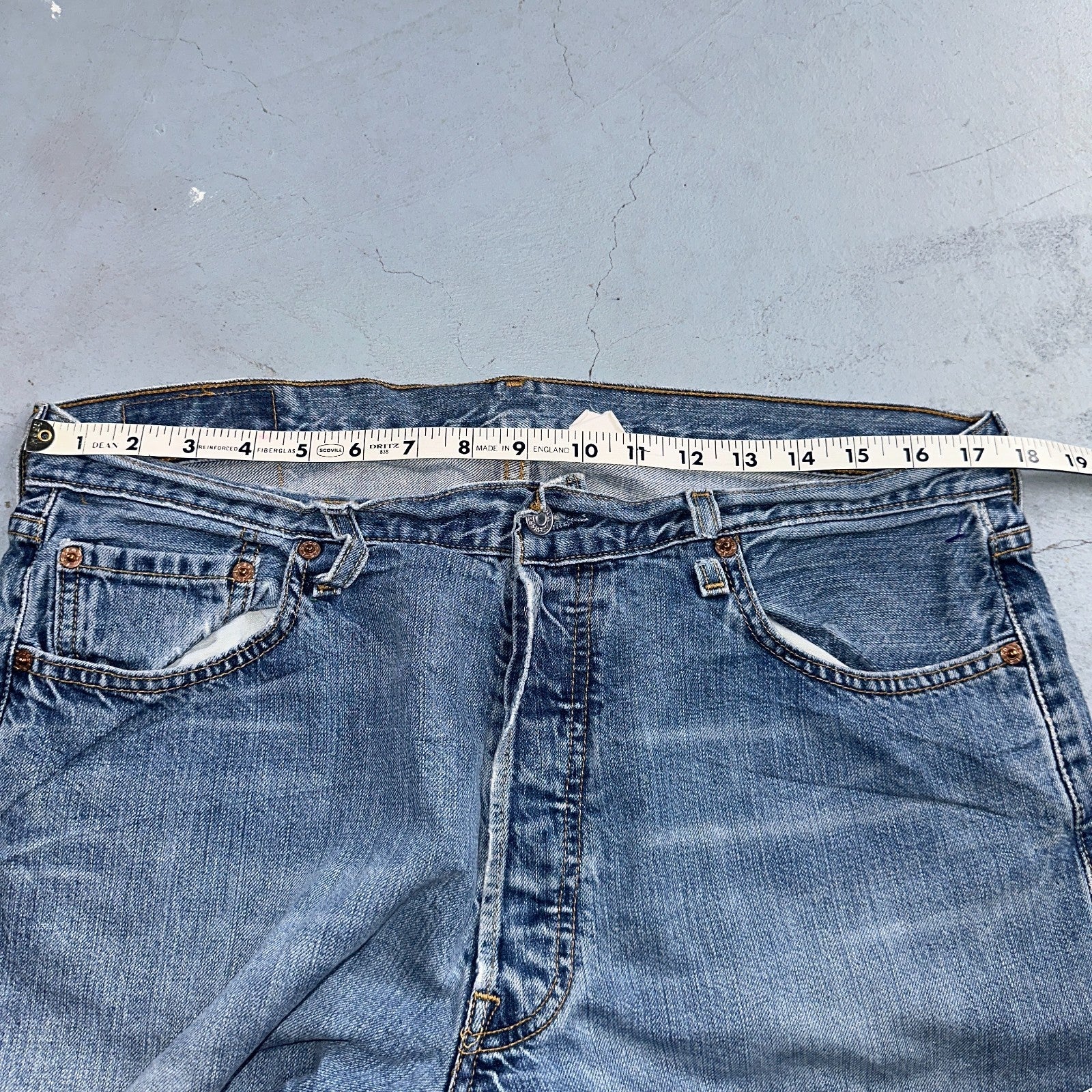 Levis 501 Vintage Y2K 90s XX Straight Leg Jeans Blue Light Wash 36x32 Act 35x31