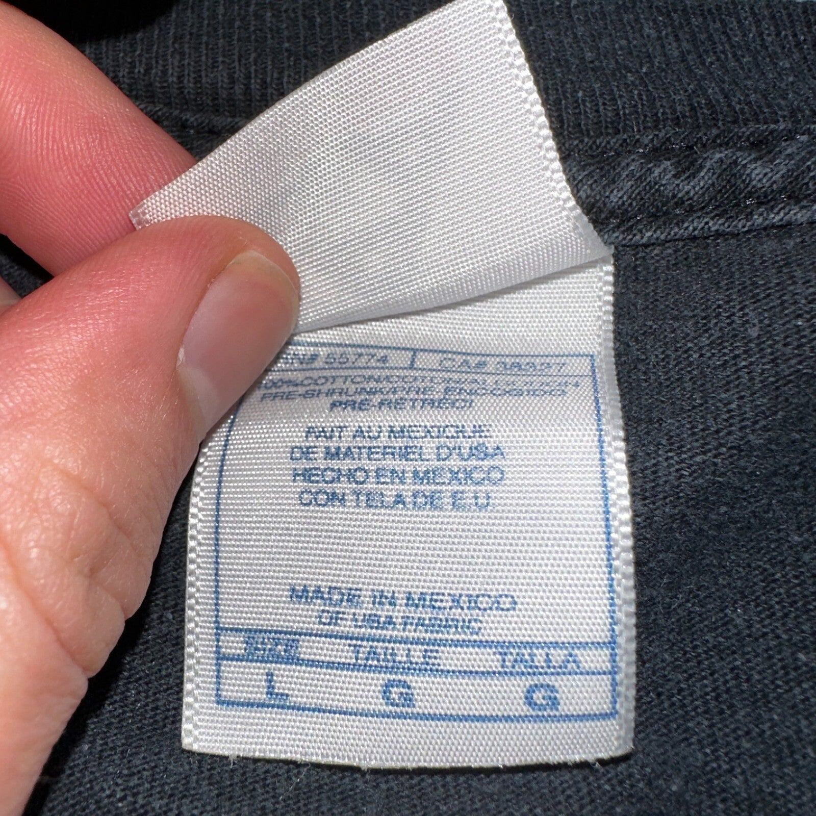 Faded Black Long Sleeve Y2K VTG T Shirt 2000s AAA Thrashed Cool Blank Tee Rips