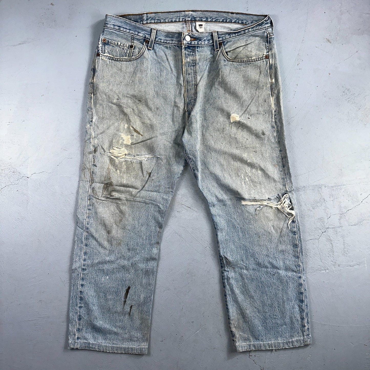 Levis 501 Vintage 90s Mexico Straight Leg Jeans Blue Light Wash 40x30 Act 40x28