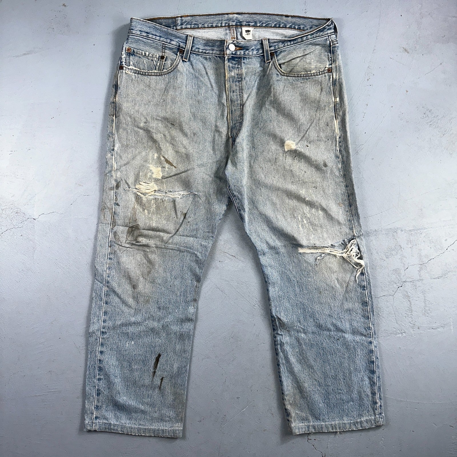 Levis 501 Vintage 90s Mexico Straight Leg Jeans Blue Light Wash 40x30 Act 40x28