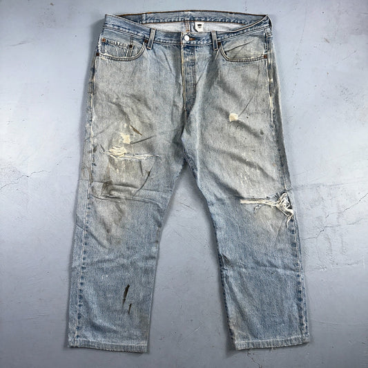 Levis 501 Vintage 90s Mexico Straight Leg Jeans Blue Light Wash 40x30 Act 40x28