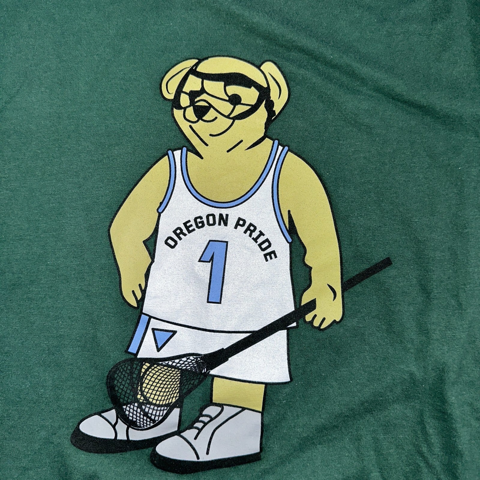 Nike Oregon Pride Lacrosse VTG T Shirt Green Polo Bear Rare Promo Y2K Sports