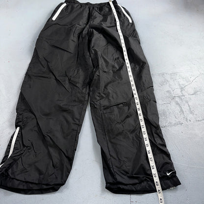 Nike VTG 90s Windbreaker Track Pants Ankle Zip Lined Black 1990s Essential