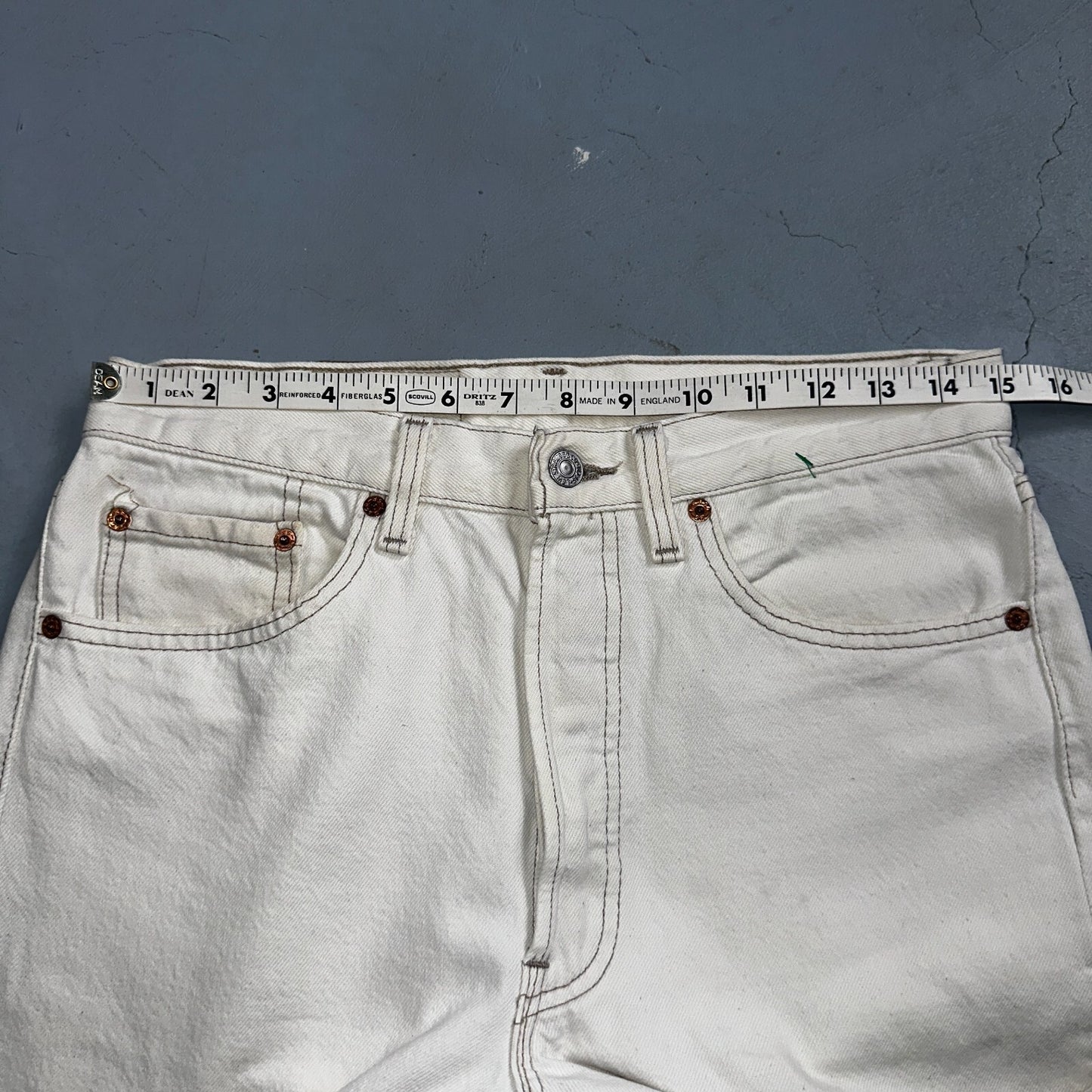 Levis 501 Vintage 90s USA XX Straight Leg Jeans White Light Wash 31x32 Act 30x30