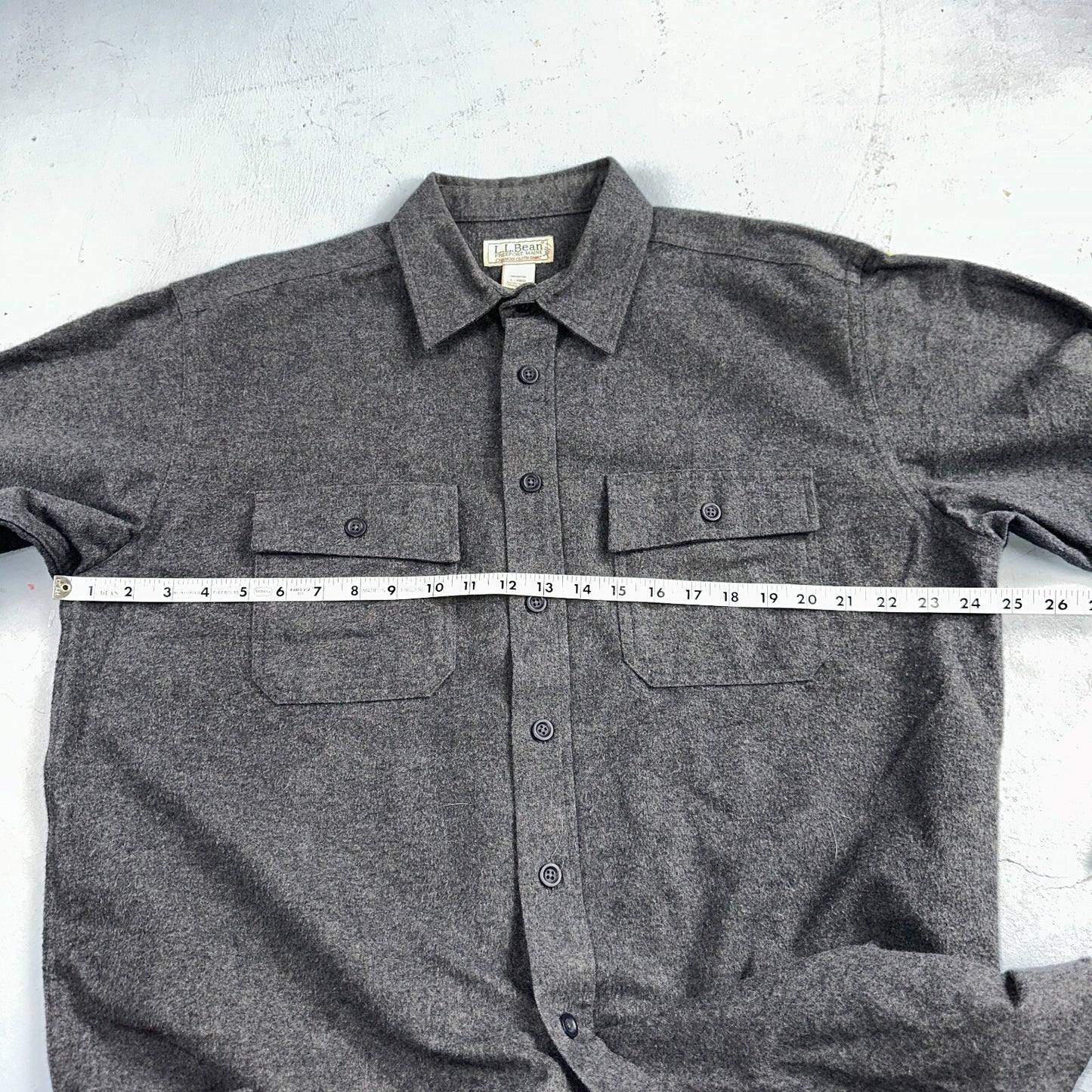 LL Bean VTG Mens L Chamois Cloth Gray Shirt Soft Cozy Flannel Cotton 90s