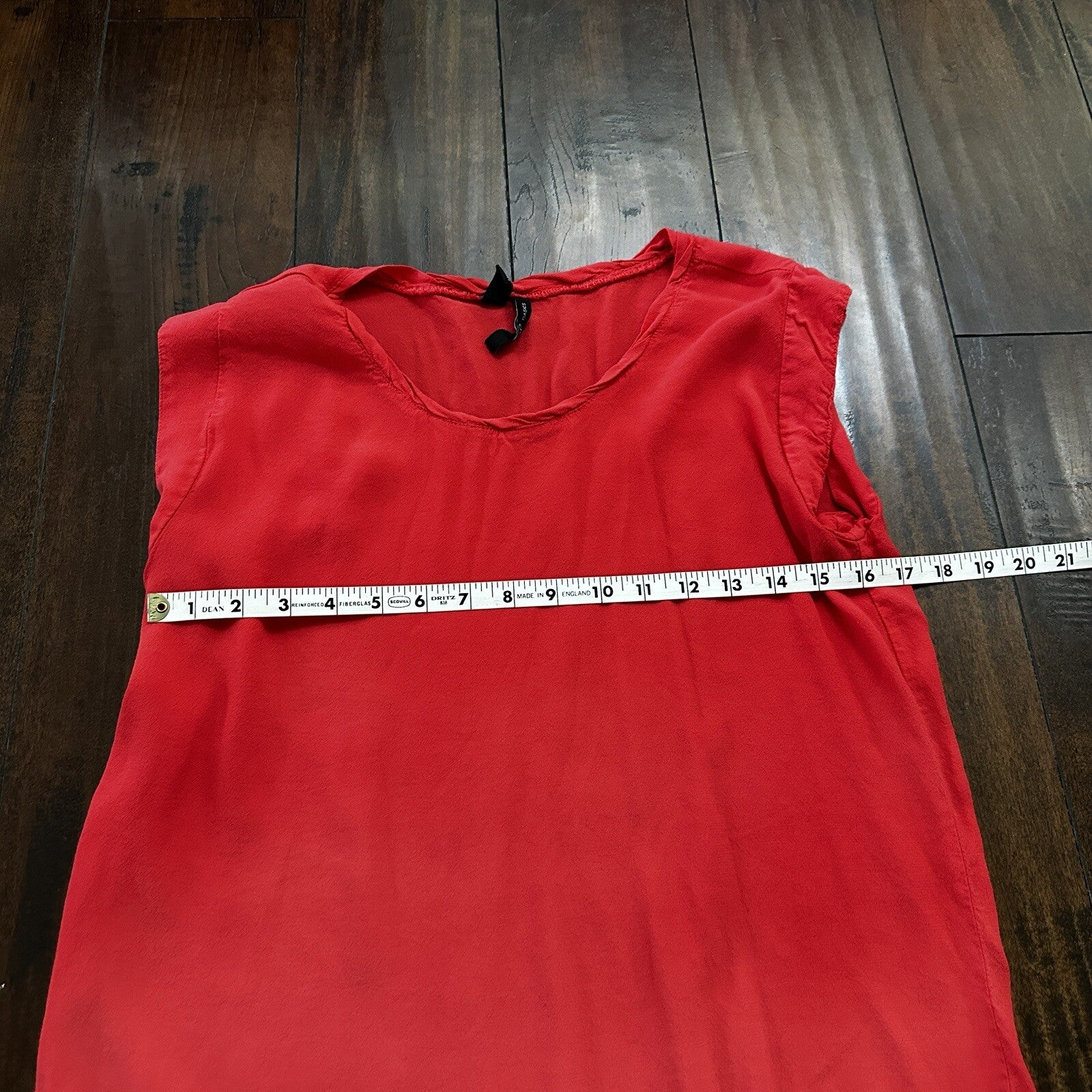 Mango MNG Shirt Womens Small Red Coral Sleeveless Simple T