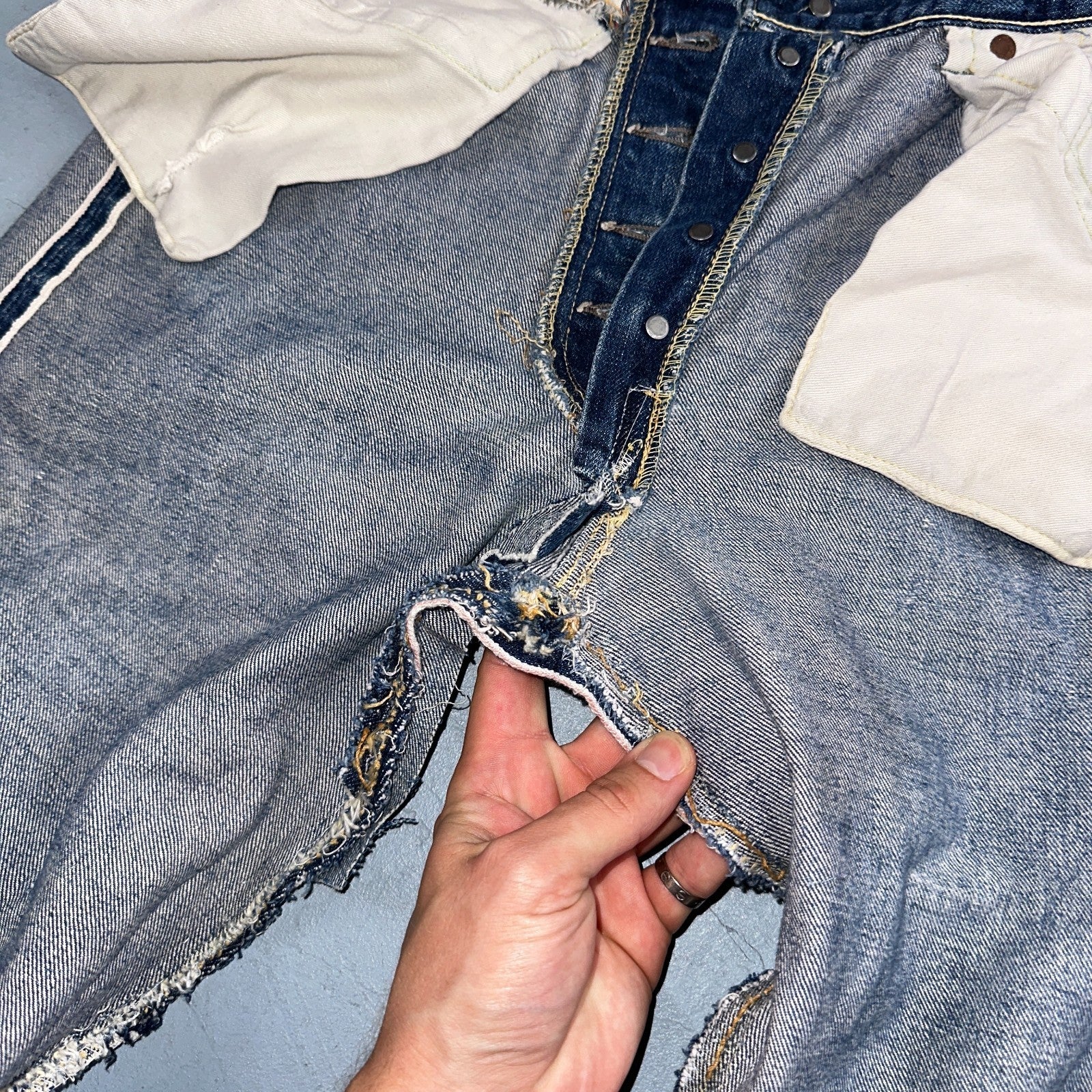 Levis 501 XX Big E Vintage 50s Redline Selvedge USA XX Reworked Jeans 29x29