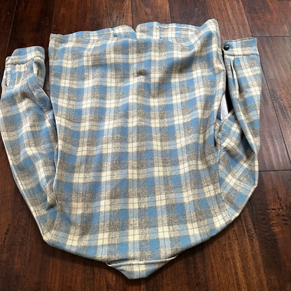 VTG 50s Penney's Chore Coat Shadow Plaid Rockabilly Wool Flannel Shirt 1950s