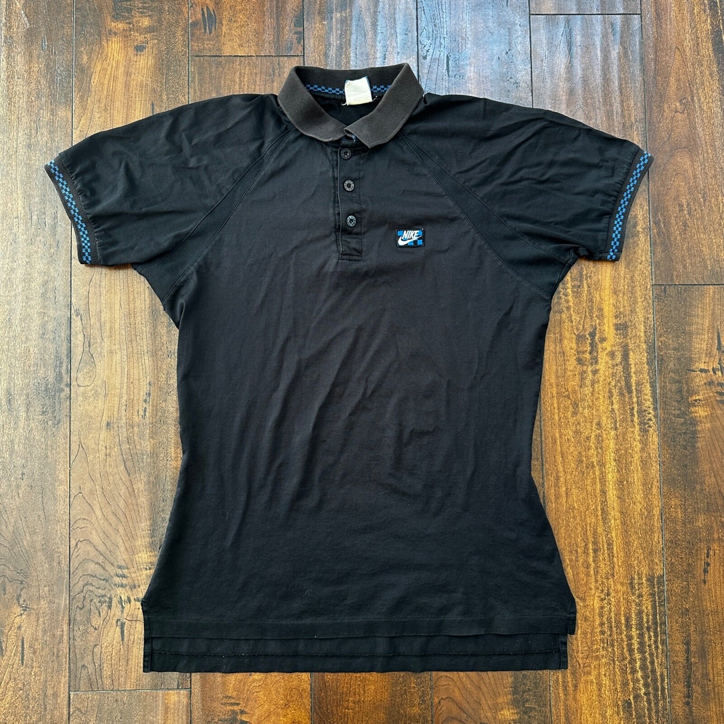 Nike John McEnroe 1985 Challenge Court Checkerboard Tennis Polo Shirt Vintage L