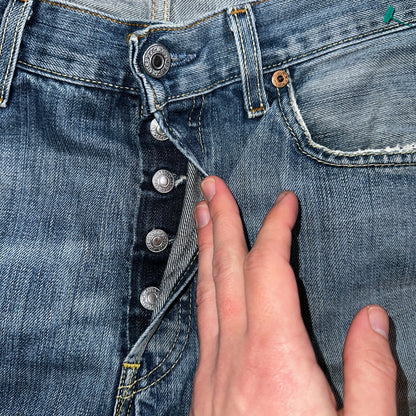 Levis 501 Vintage Y2K XX Straight Leg Jeans Blue Med Wash 33x32 Act 32x31