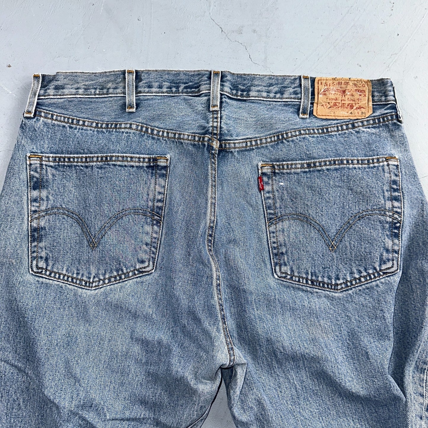 Levis 501 Vintage Y2K Mexico Straight Leg Jeans Blue Light Wash 40x30 Act 38x30