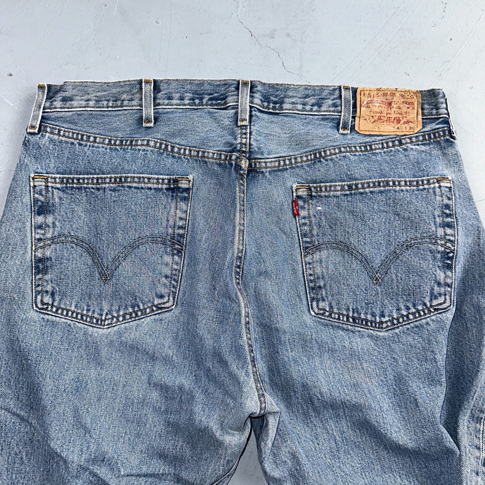 Levis 501 Vintage Y2K Mexico Straight Leg Jeans Blue Light Wash 40x30 Act 38x30