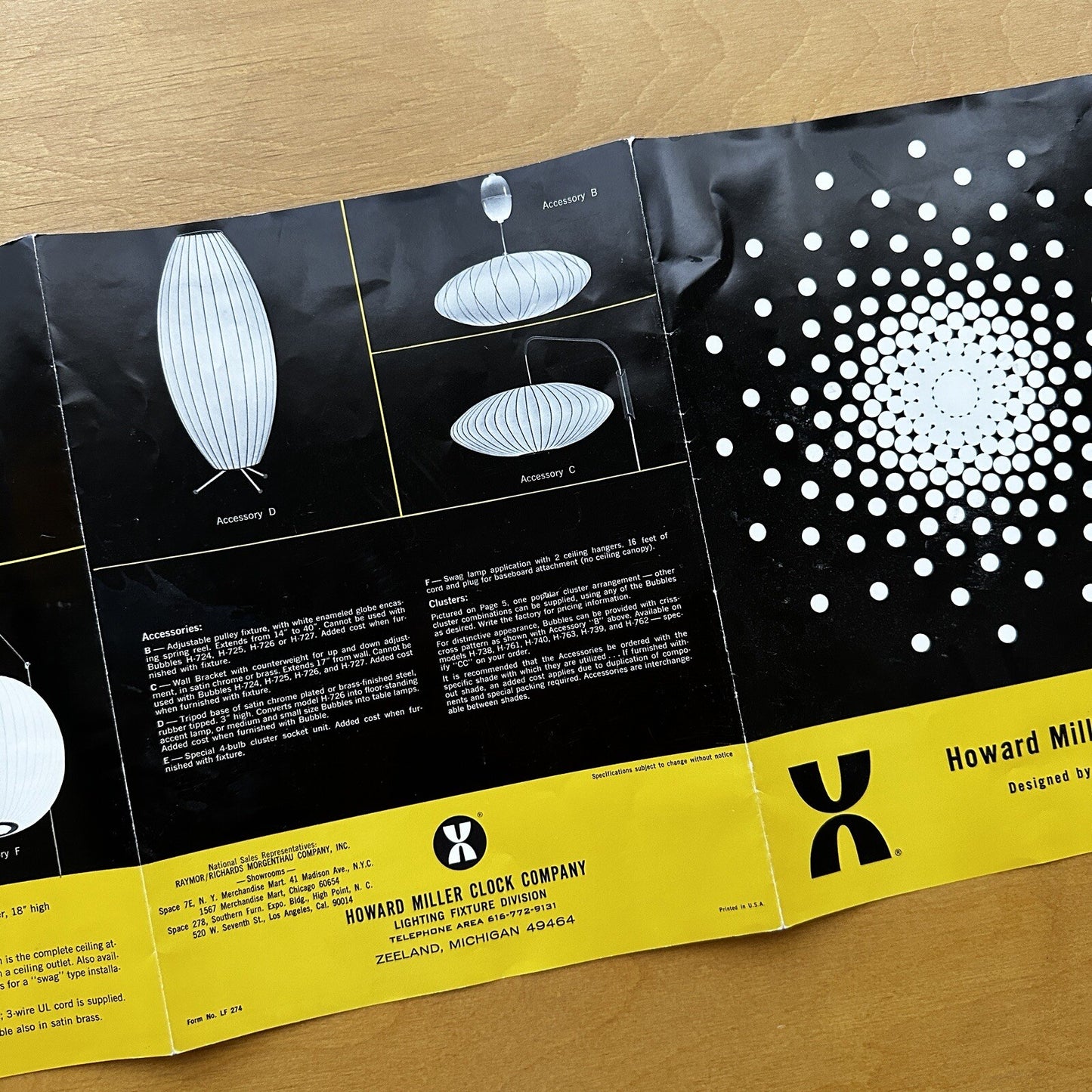 George Nelson Howard Miller Lighting Advertisement Print 1950s 50s Bubble Ad