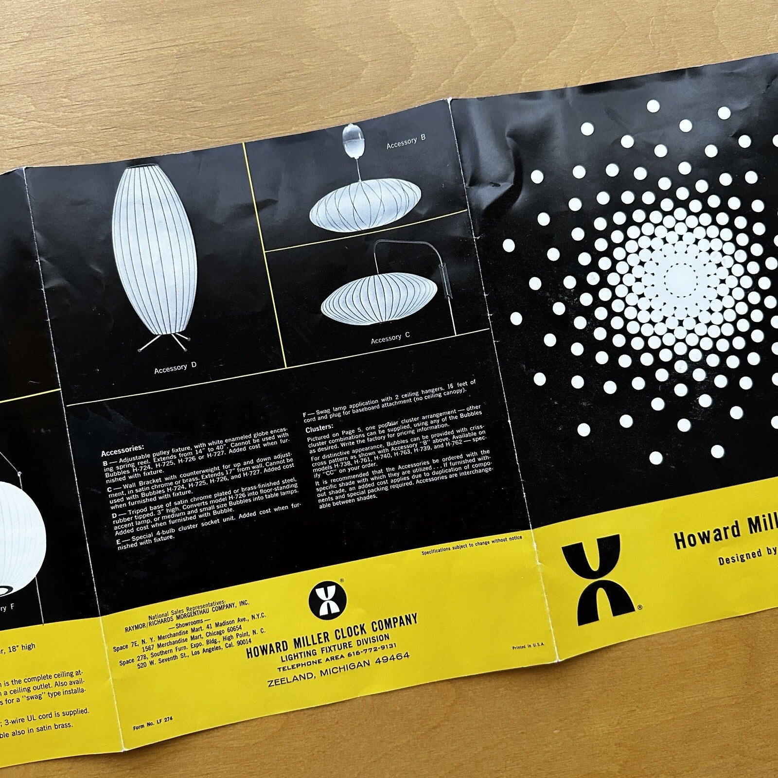 George Nelson Howard Miller Lighting Advertisement Print 1950s 50s Bubble Ad