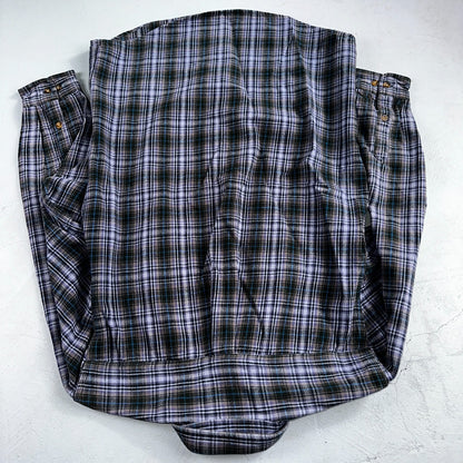 Carhartt Hubbard Plaid Flannel Button Down Work Shirt 100122 M Blue