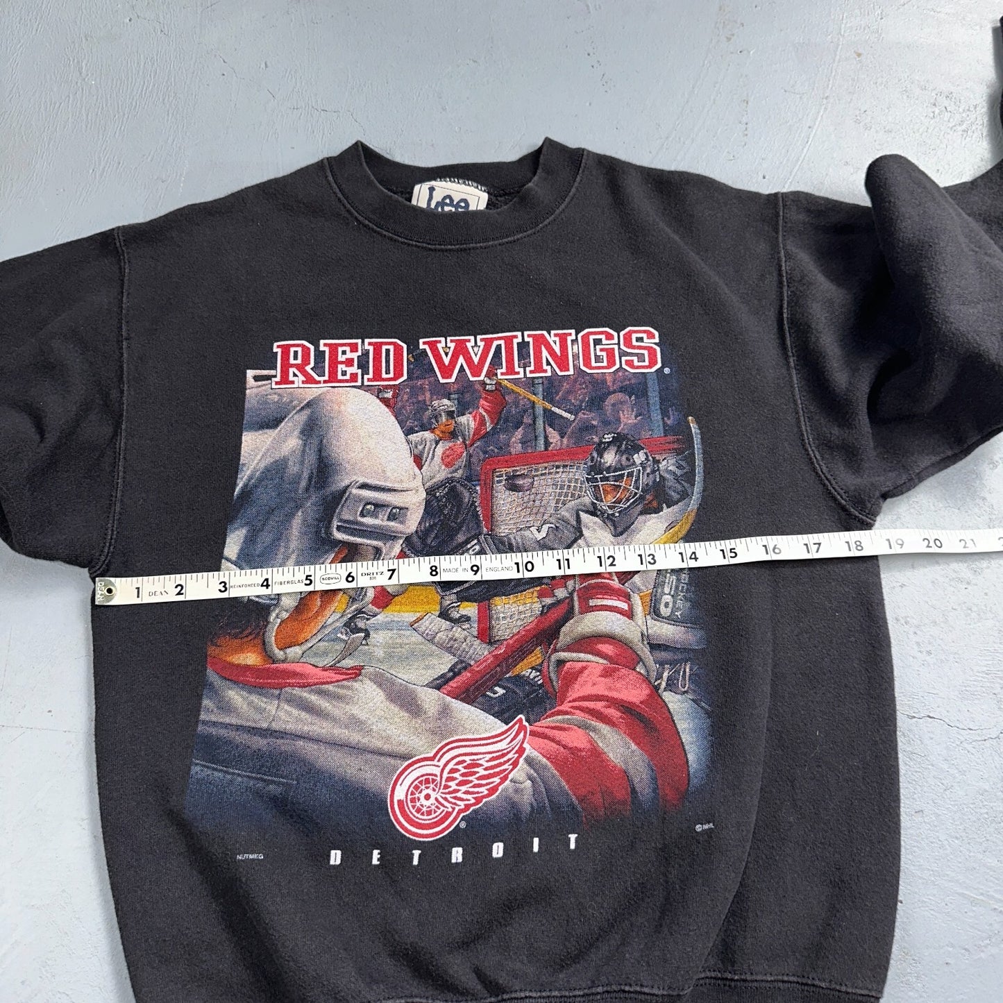 Vintage 90s Detroit Red Wings Lee Sport Sweatshirt USA Made NHL Mens L Black
