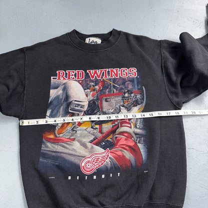 Vintage 90s Detroit Red Wings Lee Sport Sweatshirt USA Made NHL Mens L Black