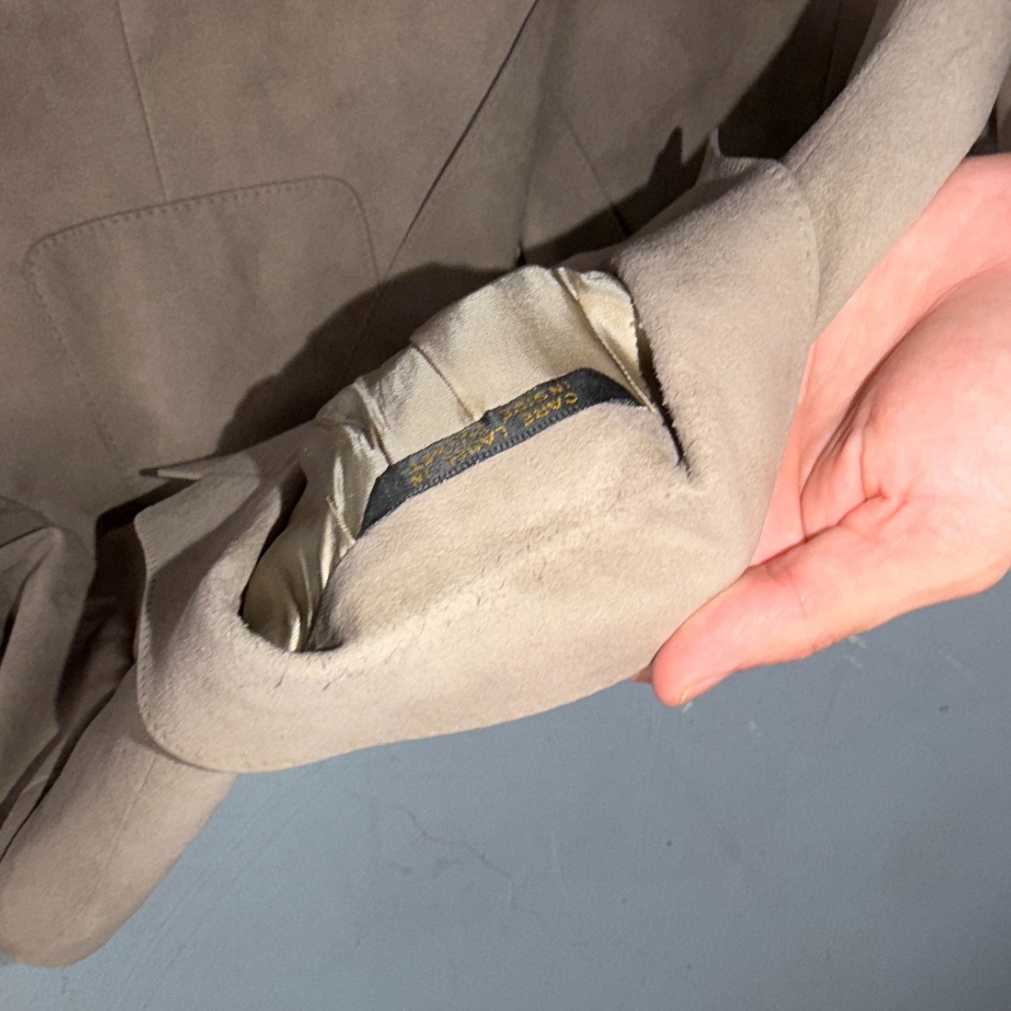 VTG Ultra Suede Blazer Men 42 Sports Coat 2 Button Western Beige Brown