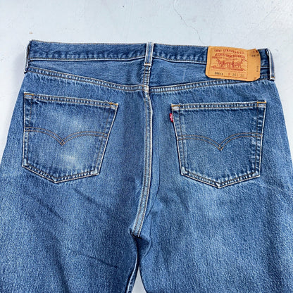 Levis 501 Vintage 90s USA XX Straight Leg Jeans Blue Med Wash 38x30 Act 36x27