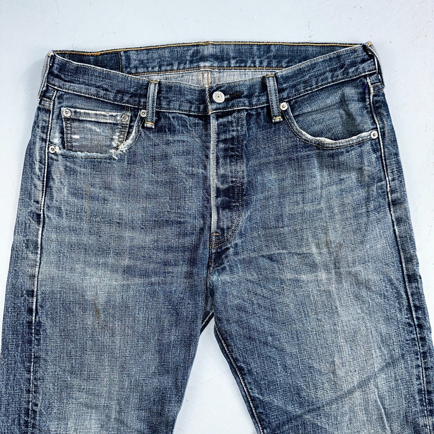 Levis 501 Y2K XX Straight Leg Jeans Blue VTG Med Wash 34x32 Act 33x30