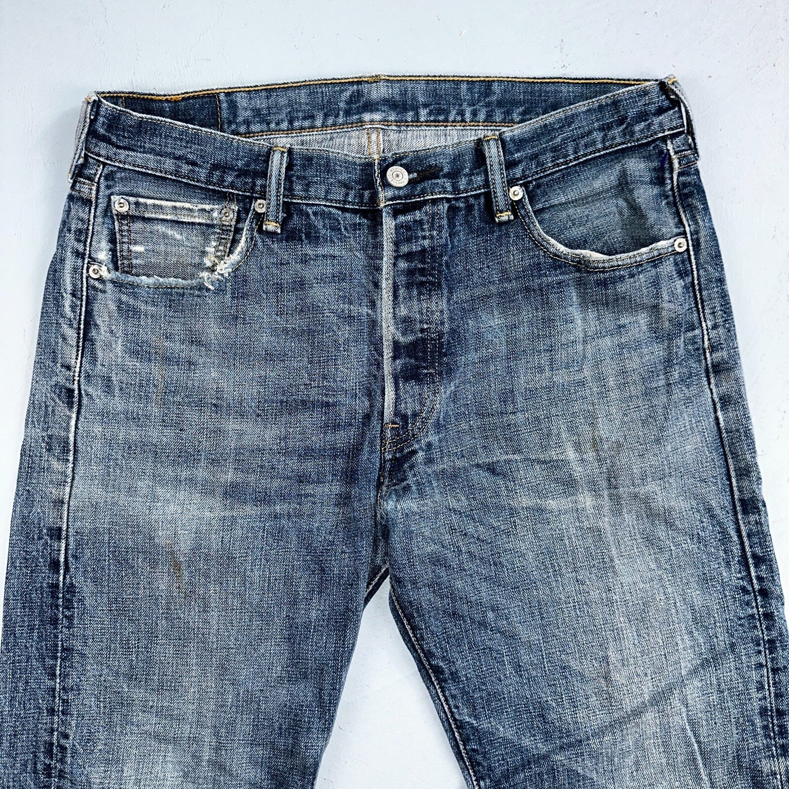 Levis 501 Y2K XX Straight Leg Jeans Blue VTG Med Wash 34x32 Act 33x30