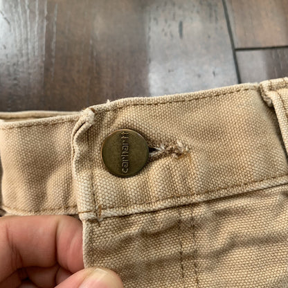 Vintage USA Made Carhartt Men's Thrashed Canvas Carpenter Shorts 90s Double Knee