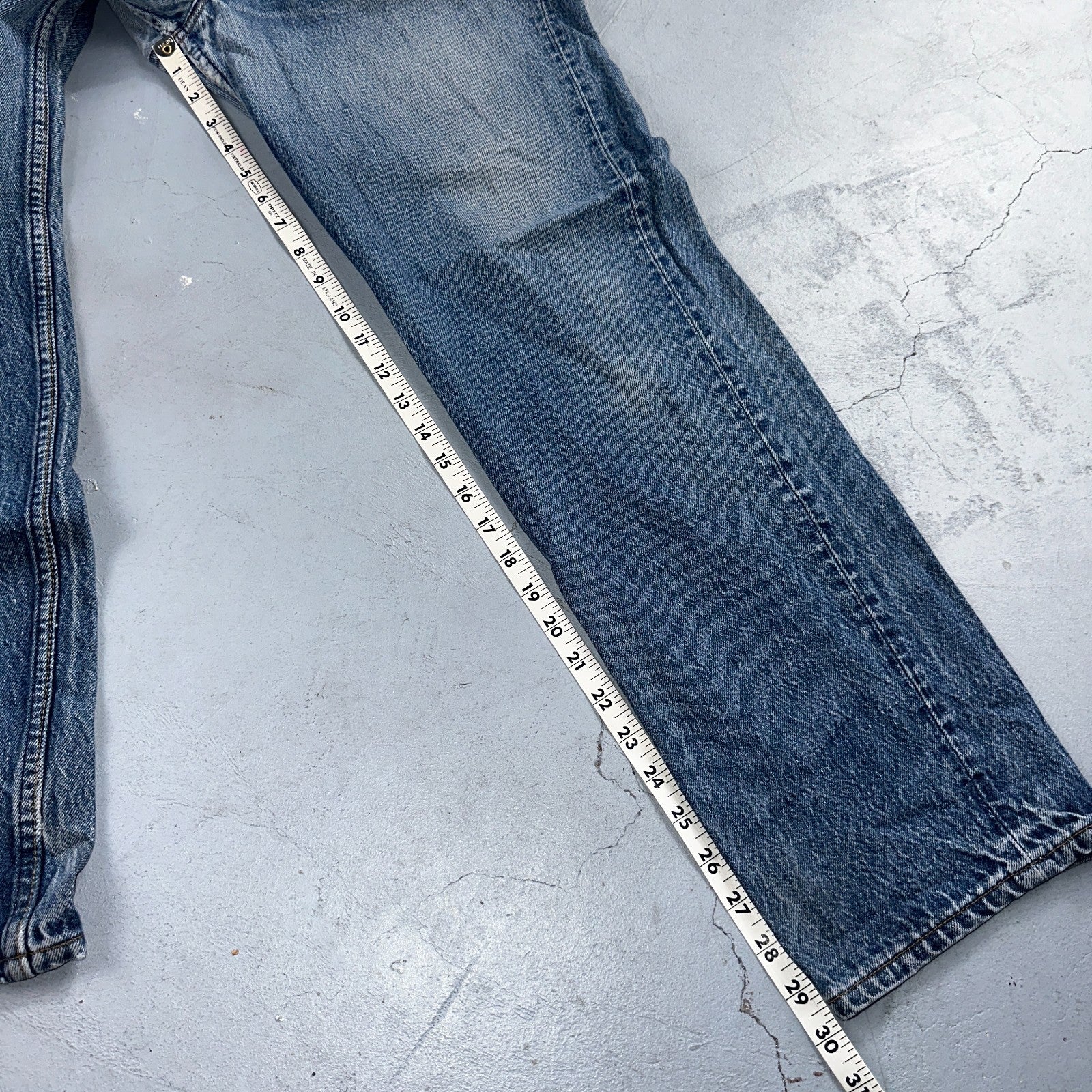 Levis 501 Vintage 90s USA XX Straight Leg Jeans Blue Light Wash 35x33 Act 32x30