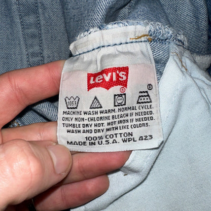Levis 501 Vintage 90s USA XX Straight Leg Jeans Blue Light Wash 33x34 Act 30x33