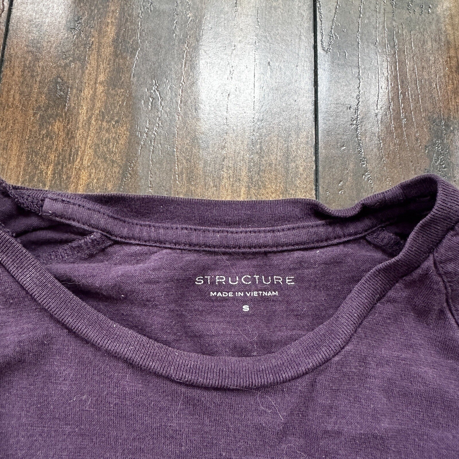 Structure Men's Long-Sleeve Slim Fit T-Shirt - Purple Basic Blank Small