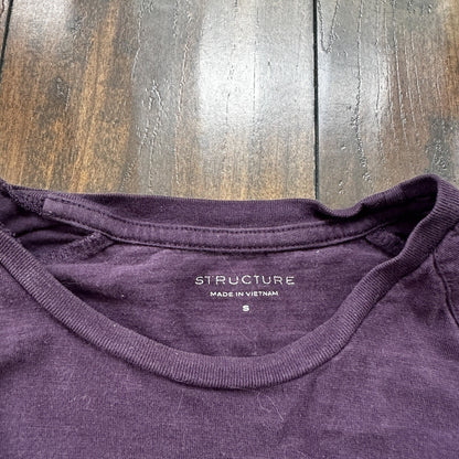 Structure Men's Long-Sleeve Slim Fit T-Shirt - Purple Basic Blank Small