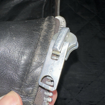 Vintage 50s 60s Black Leather Motorcycle Jacket Cafe Racer Biker 38 1950s 1960s