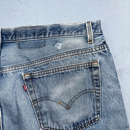 Levis 501 Vintage 90s USA XX Straight Leg Jeans Blue Light Wash 42x30 Act 41x26