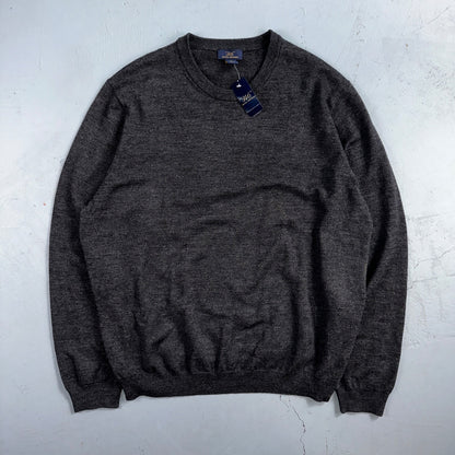 346 Brooks Brothers Mens XL Fine Italian Merino Wool Gray Sweater Tags