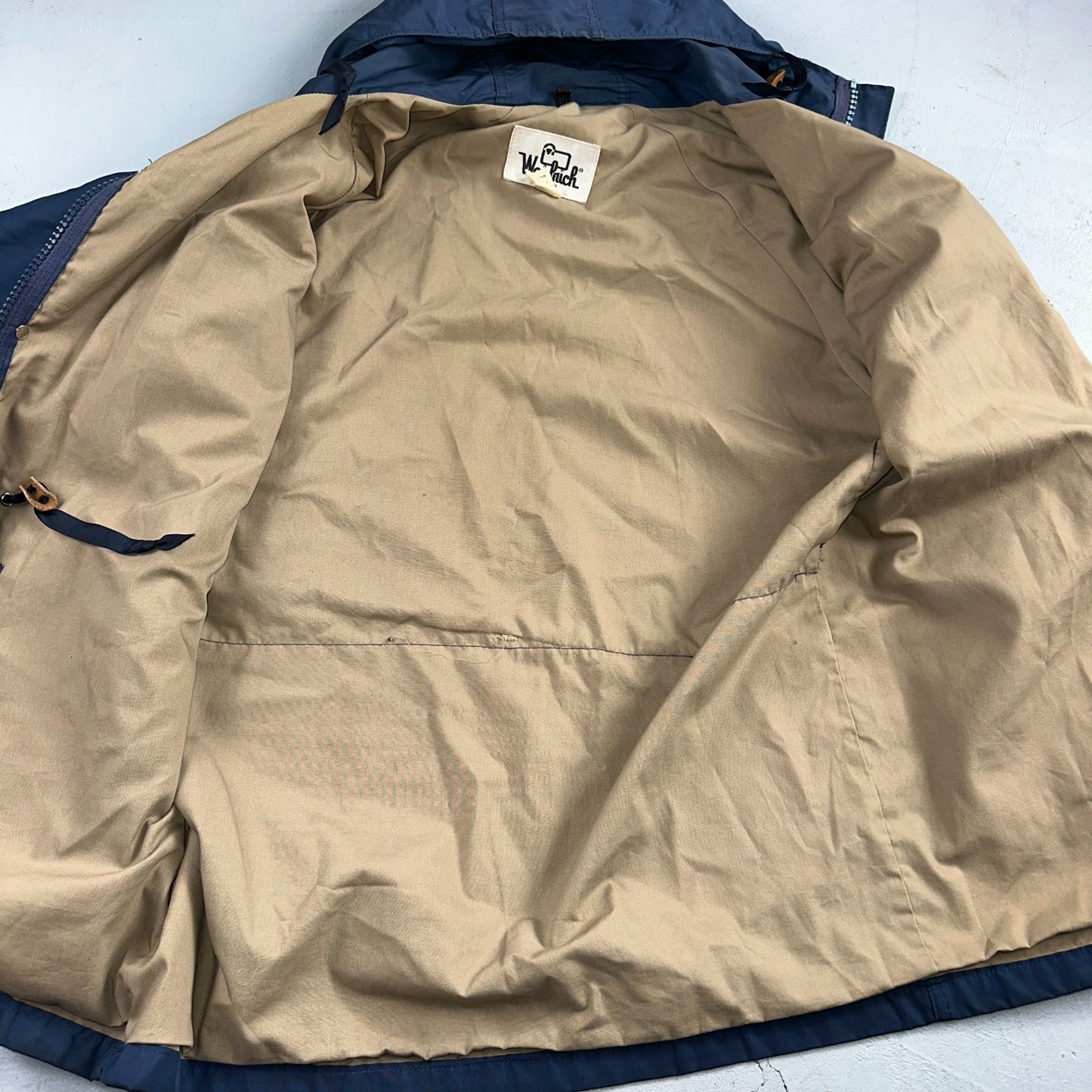 VTG Woolrich USA Mountain Parka Shell Jacket Blue Hiking 1970s 70s Blue Large