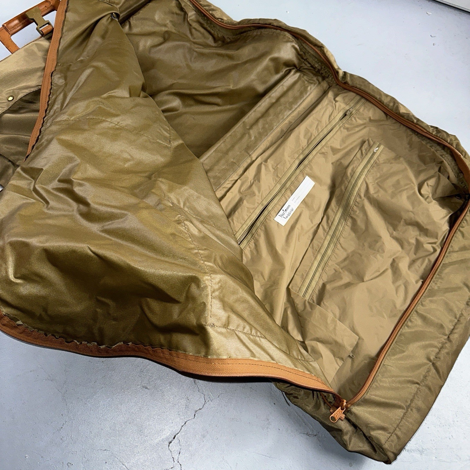 VTG Hartmann Garment Suit Bag Carry On Leather & Nylon 25x40 Luggage Hang up