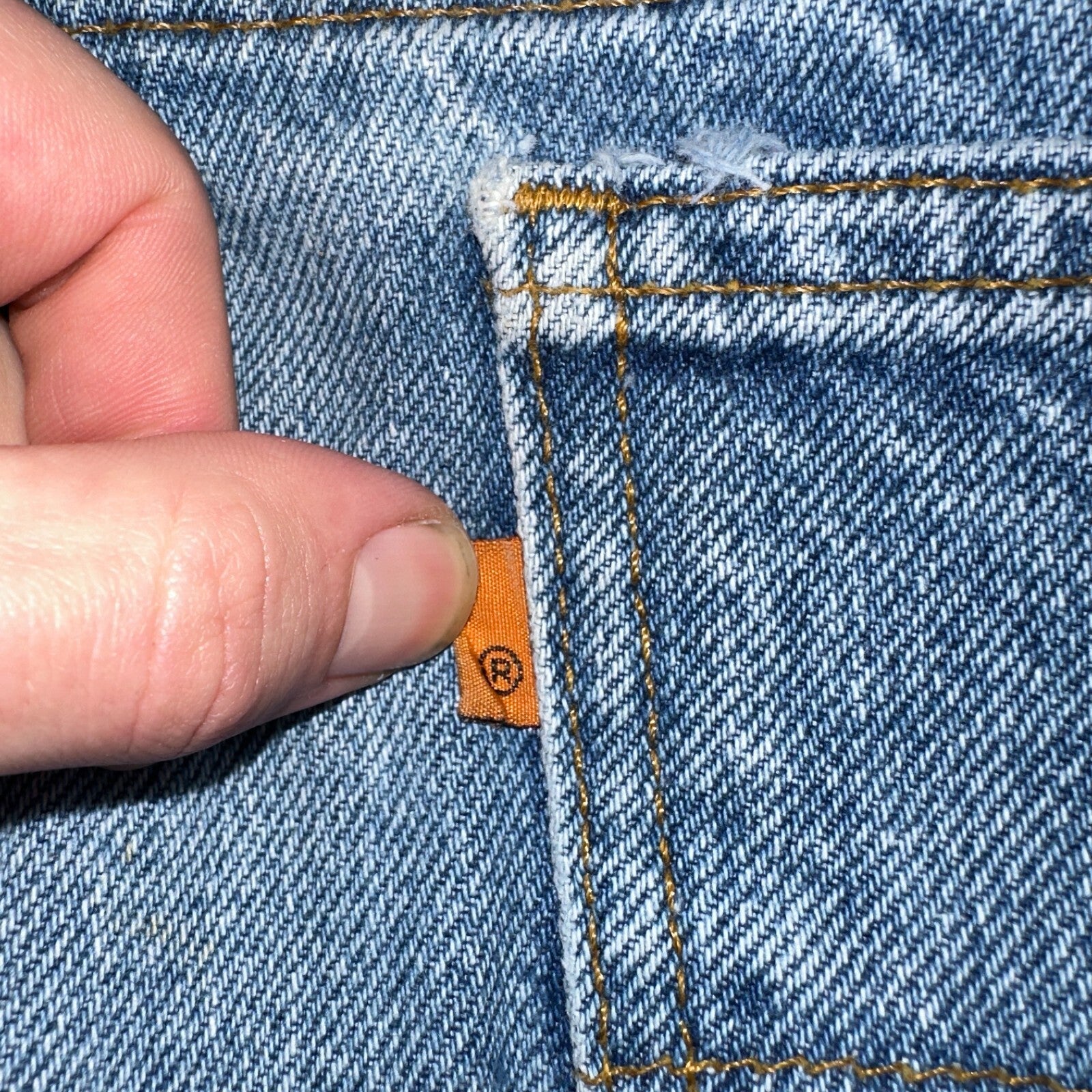 Levis 517 Vintage 80s USA Orange Tab Bootcut Flare Blue Worn Jeans Act 34x30