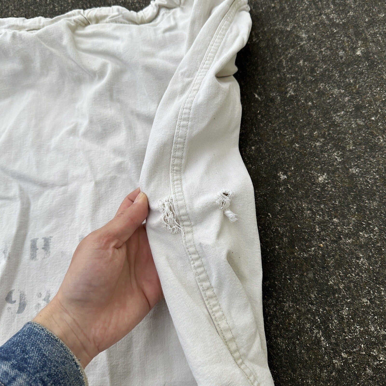 VTG WWII Canvas Garment Laundry Bag Rare Military Denim 1940s 40s 50s Stencil