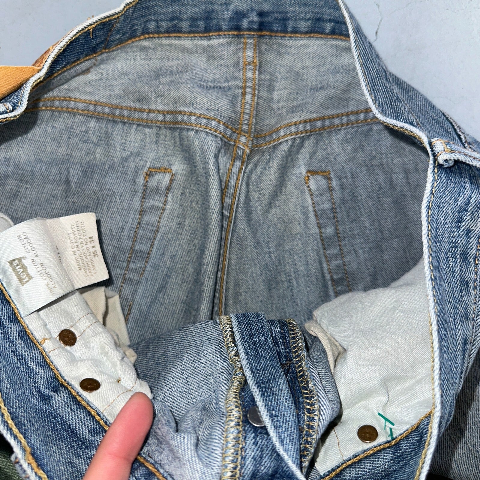 Levis 501 Vintage Y2K XX Straight Leg Jeans Blue Light Wash 35x34 Act 34x32