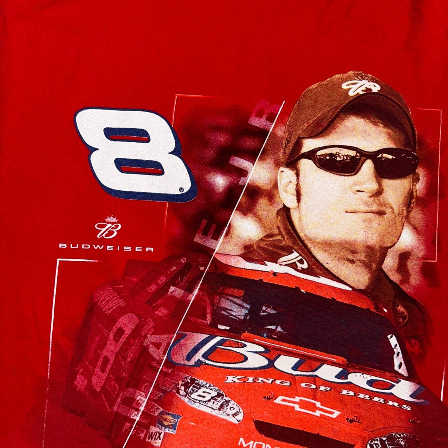 Dale Earnhardt Budweiser VTG T Shirt Car Racing Cut Off Tank 8 Grunge Rock Red