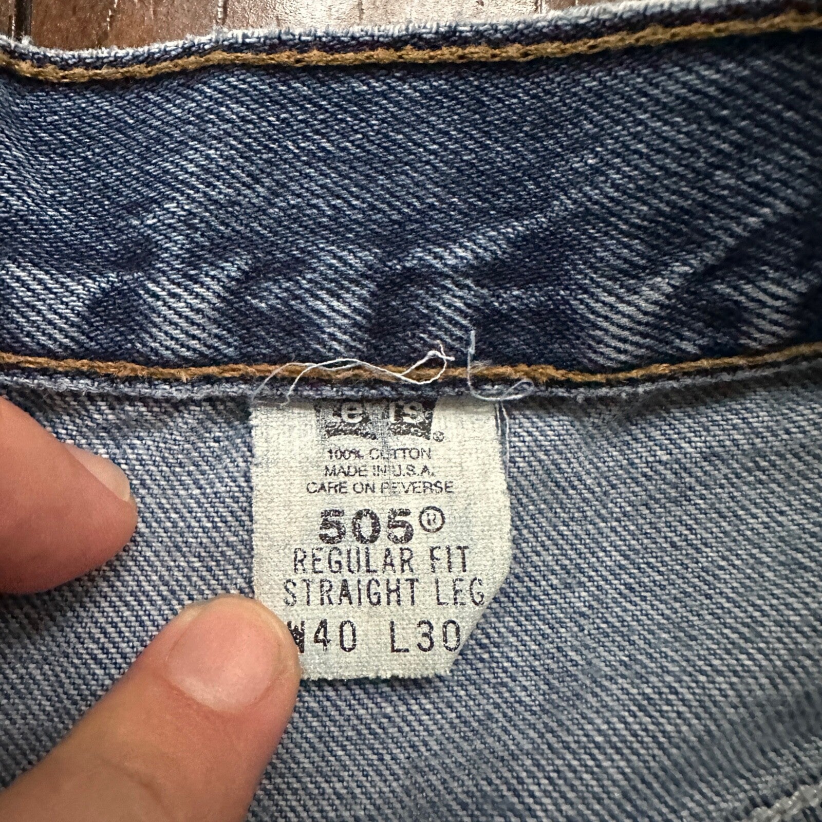 Levis 505 Vintage 90s Straight Leg XX USA Jeans 40x30 Med Wash Act 36x29