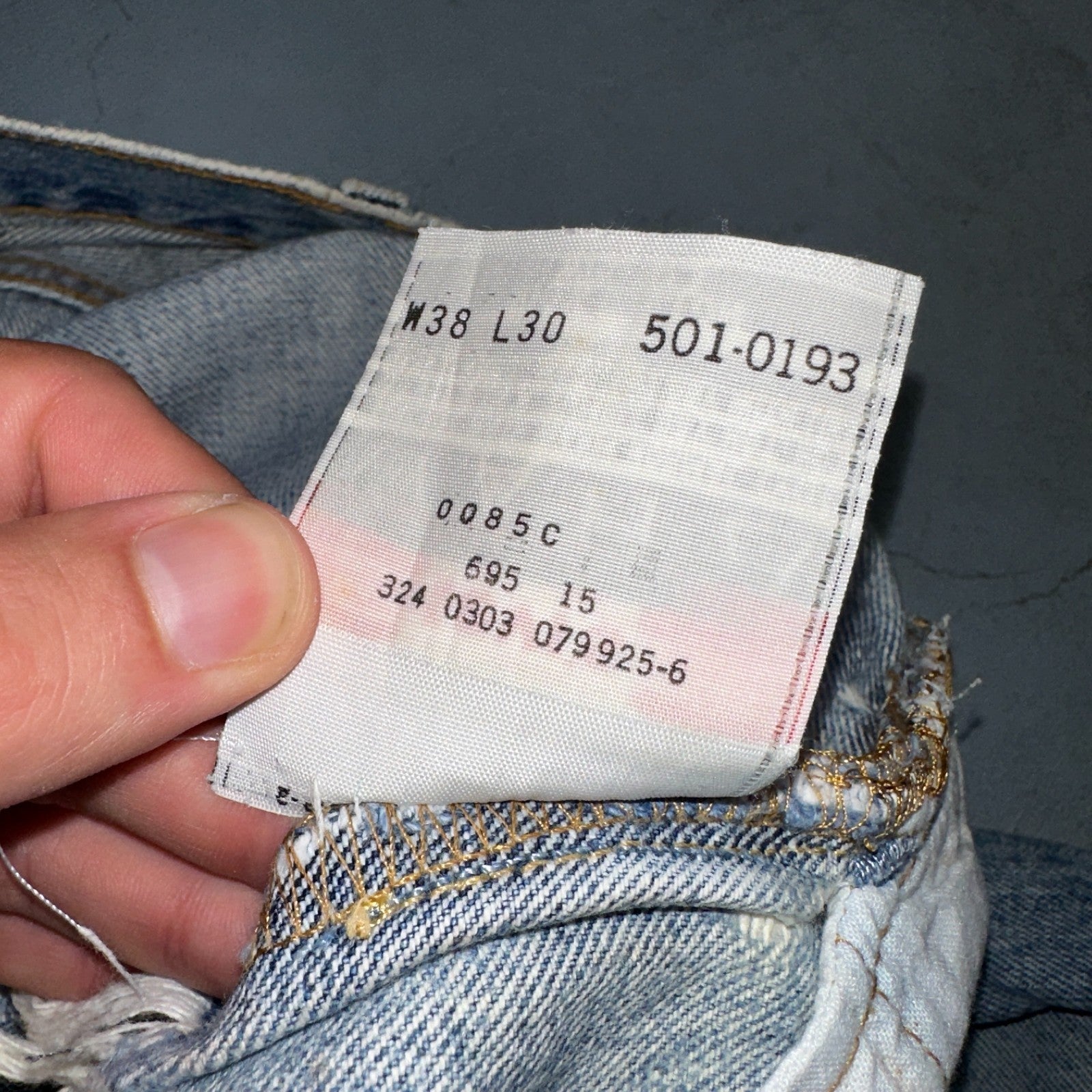 Levis 501 Vintage Y2K 90s XX Straight Leg Jeans Blue Light Wash 38x30 Act 36x30