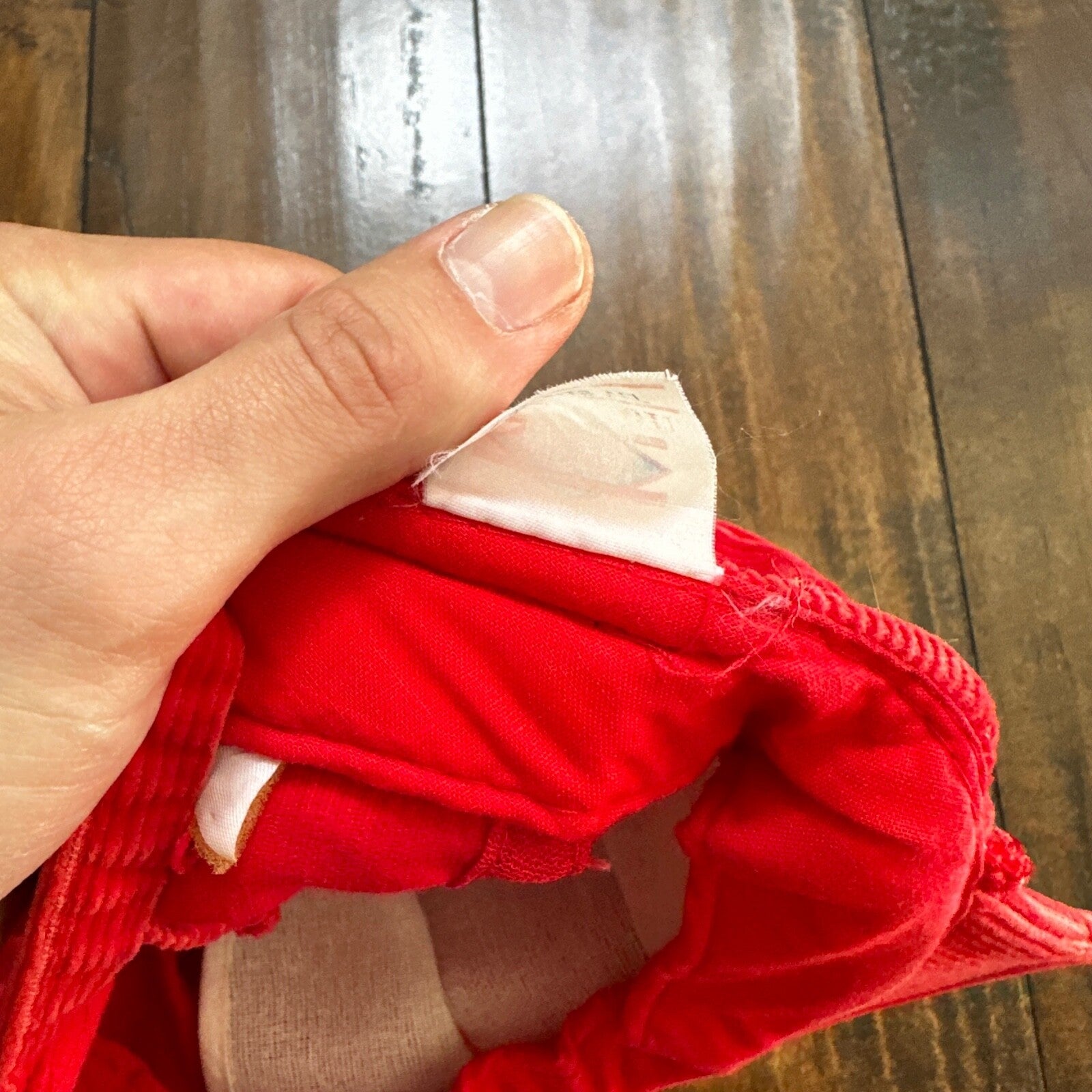 ABC Sports Corduroy Red VTG Hat Cap Snapback 80s TV Television Basketball