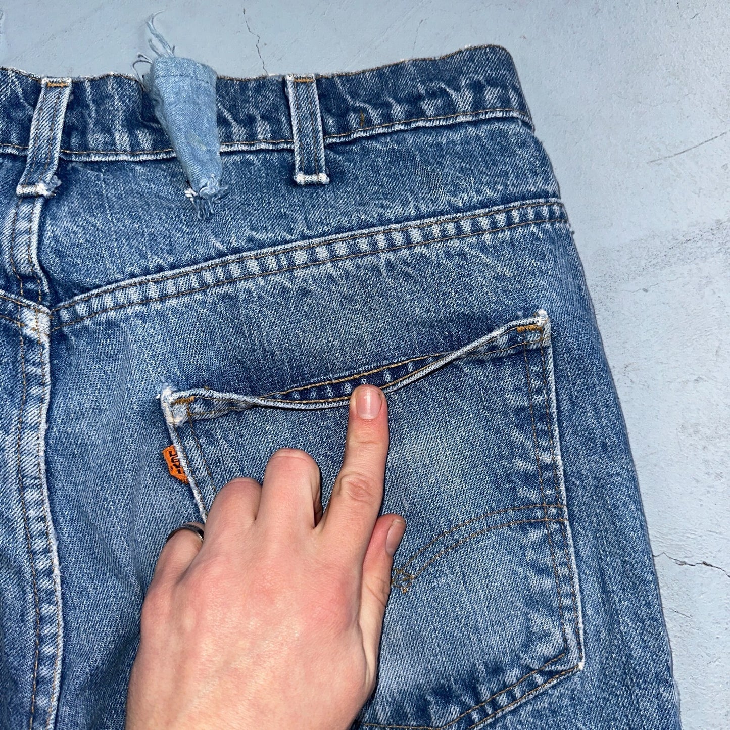 Levis 517 Vintage 80s USA Orange Tab Bootcut Flare Blue Worn Jeans Act 32x28