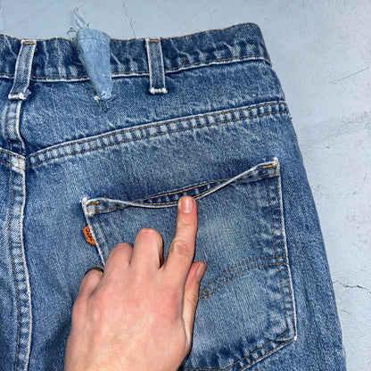 Levis 517 Vintage 80s USA Orange Tab Bootcut Flare Blue Worn Jeans Act 32x28