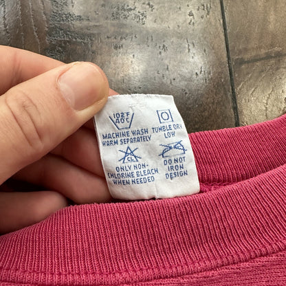 Vintage Champion 90s USA Pink Reverse Weave Sweatshirt Blank 70s Gusset Jumper